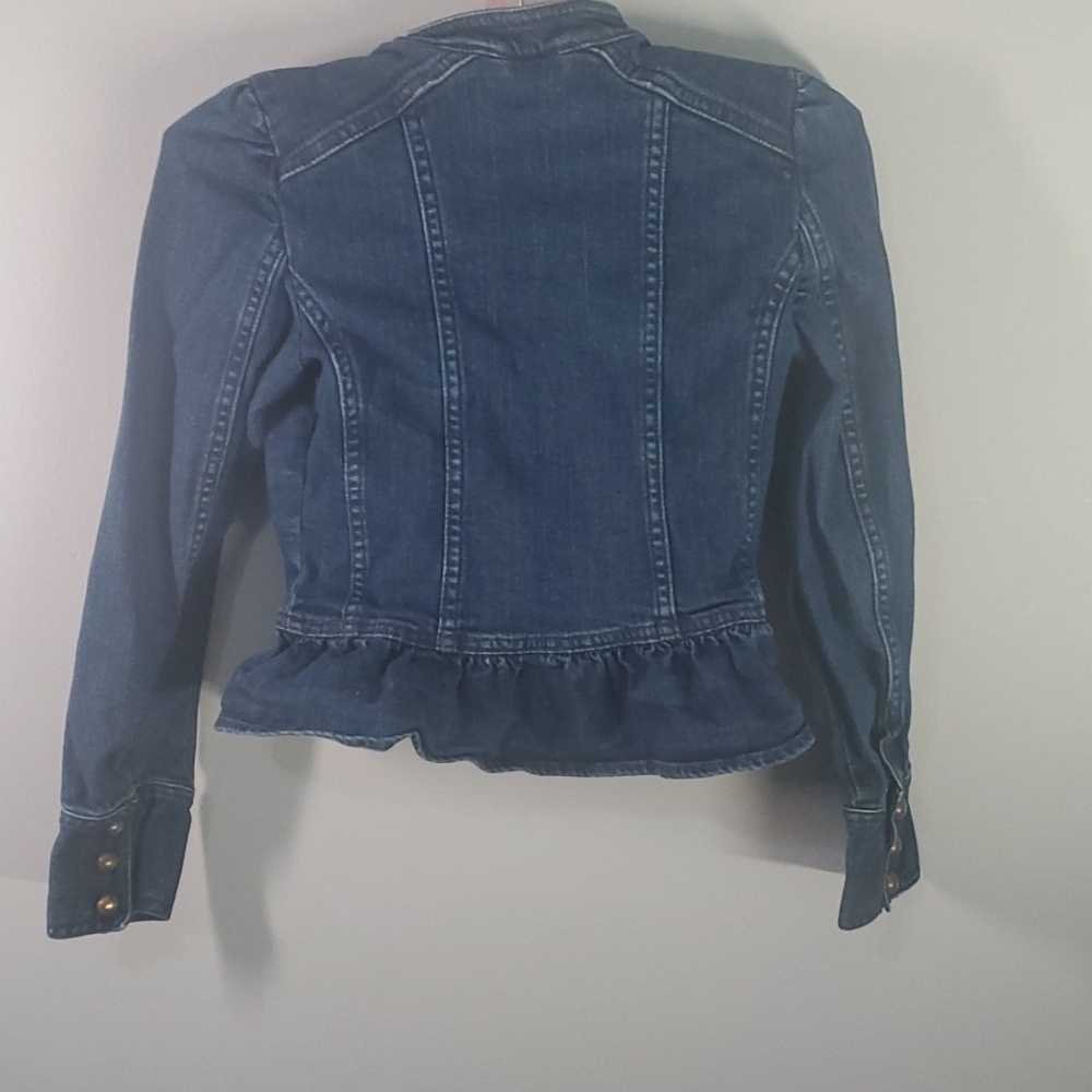 Gap Riding Jacket Kids Girls Size Medium M BLUE DENIM Ride Riding - Picture 6 of 14